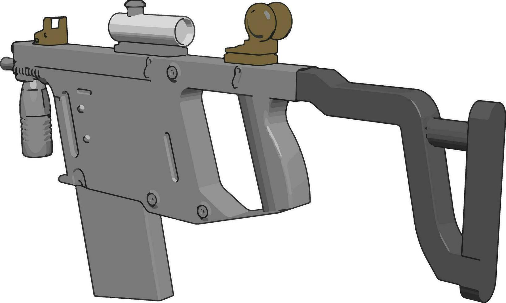 3d vector illustratie Aan wit achtergrond van een leger geweer-