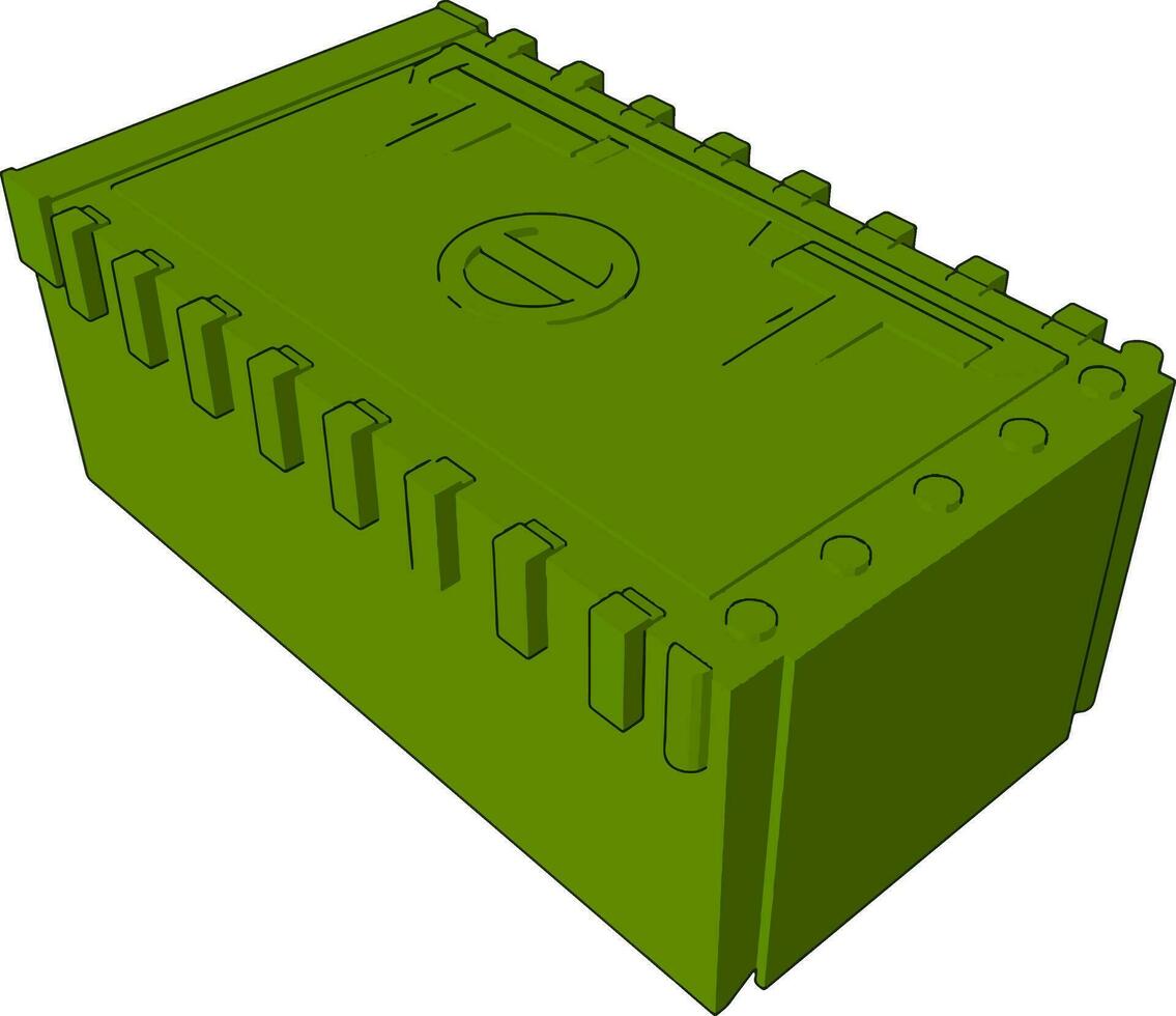 3d vector illustratie Aan wit achtergrond van een leger mobiel wapen geval