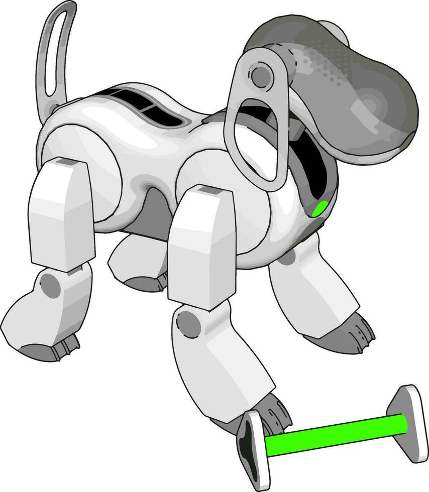 wit hond speelgoed, illustratie, vector Aan wit achtergrond.