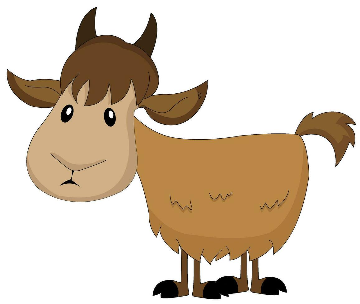 schattig bruin geit, illustratie vector