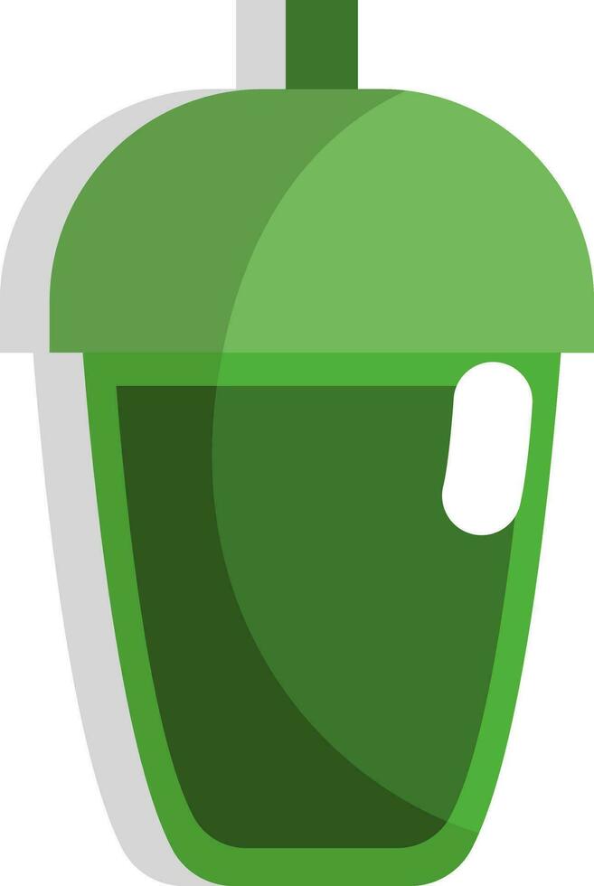 groen thee in lang beker, icoon, vector Aan wit achtergrond.
