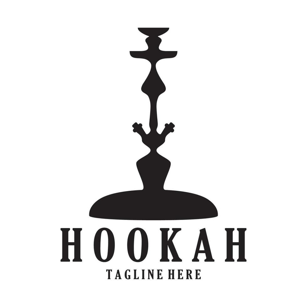 wijnoogst hookah, shisha of water pijp logo silhouet voor club, bar, café, damp en winkel. vector