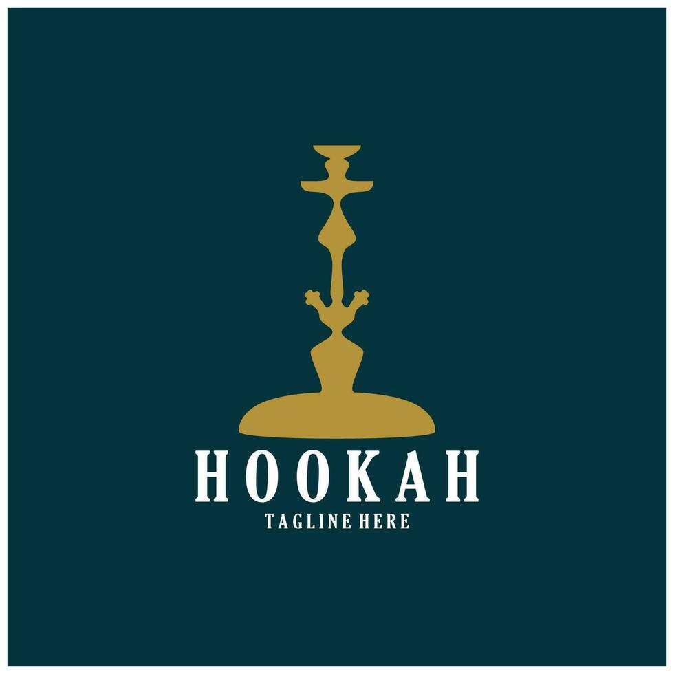 wijnoogst hookah, shisha of water pijp logo silhouet voor club, bar, café, damp en winkel. vector