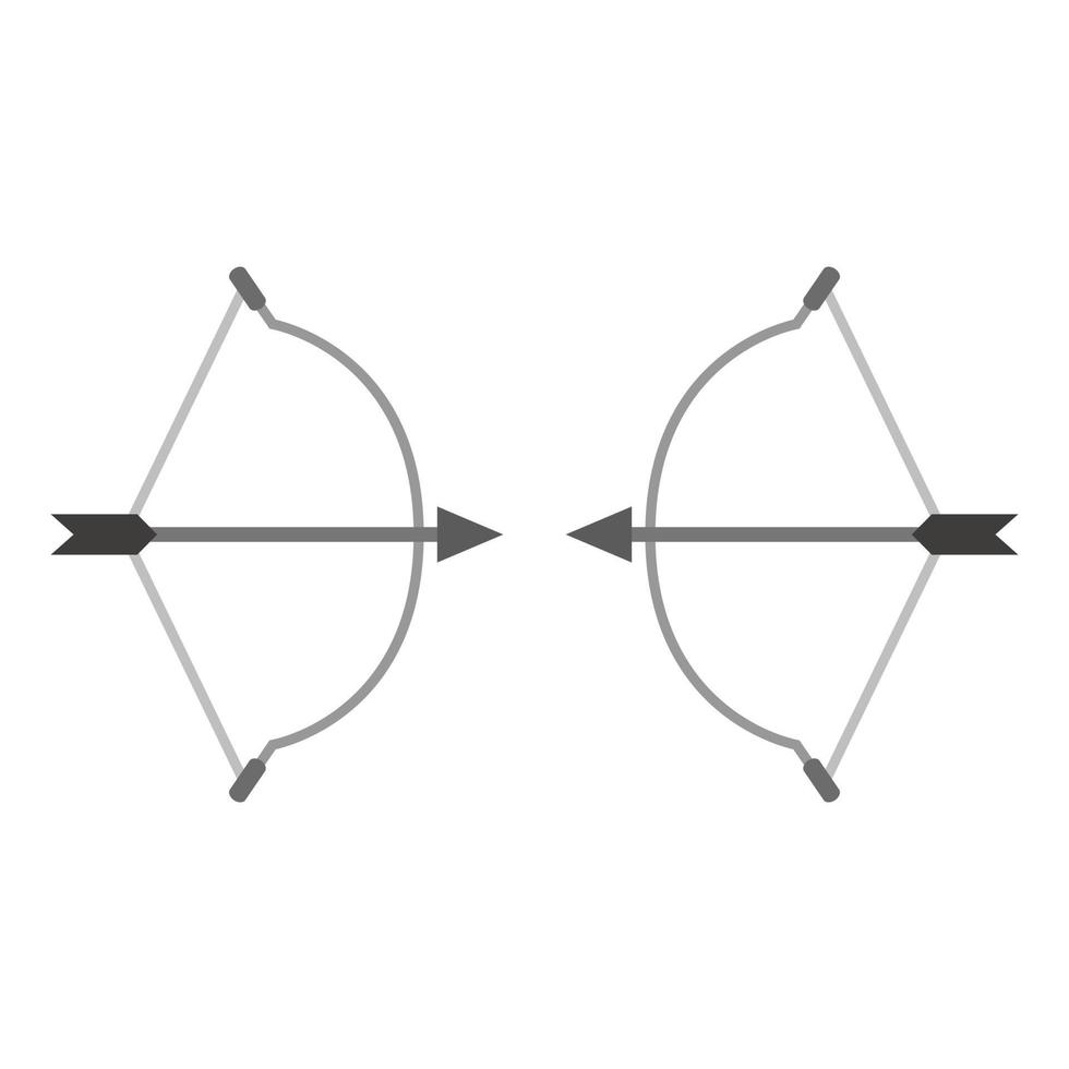 boog met pijl geïllustreerd op witte achtergrond vector