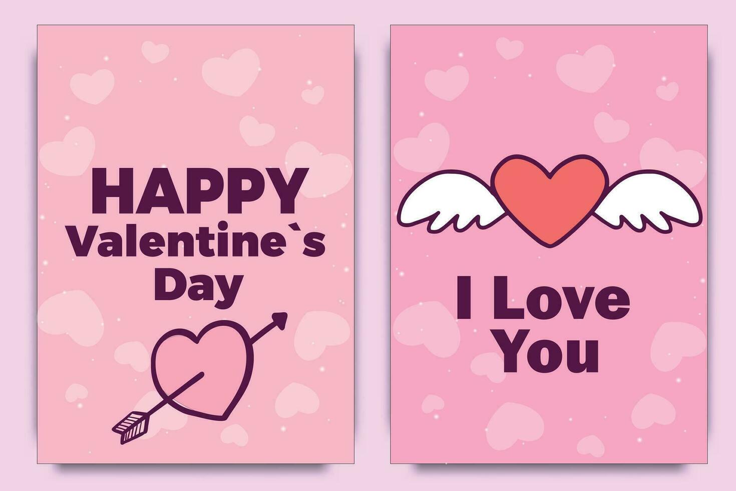 reeks van gelukkig valentijnsdag dag poster, groet kaarten. reeks uitnodiging, affiches, brochure, bon, banners met wolken, vogel, heet lucht ballon, harten. vector