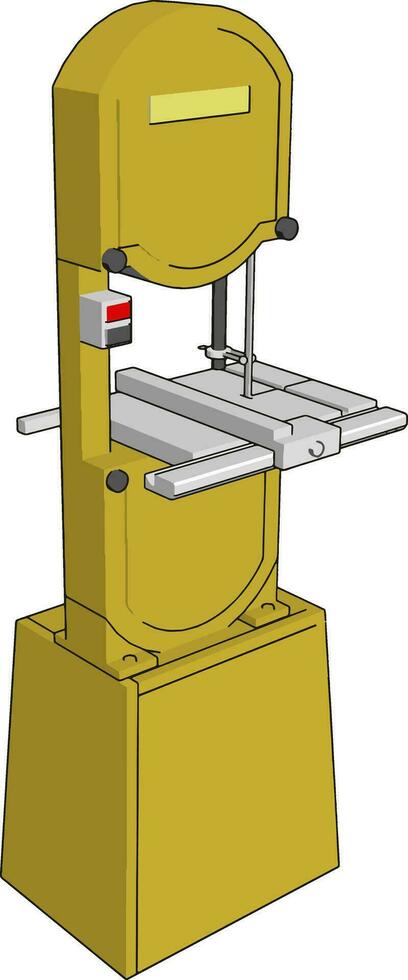 3d vector illustratie Aan wit achtergrond van een geel metaal snijdend zag