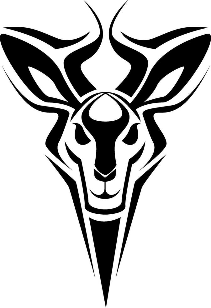 antilope hoofd tatoeëren, tatoeëren illustratie, vector Aan een wit achtergrond.