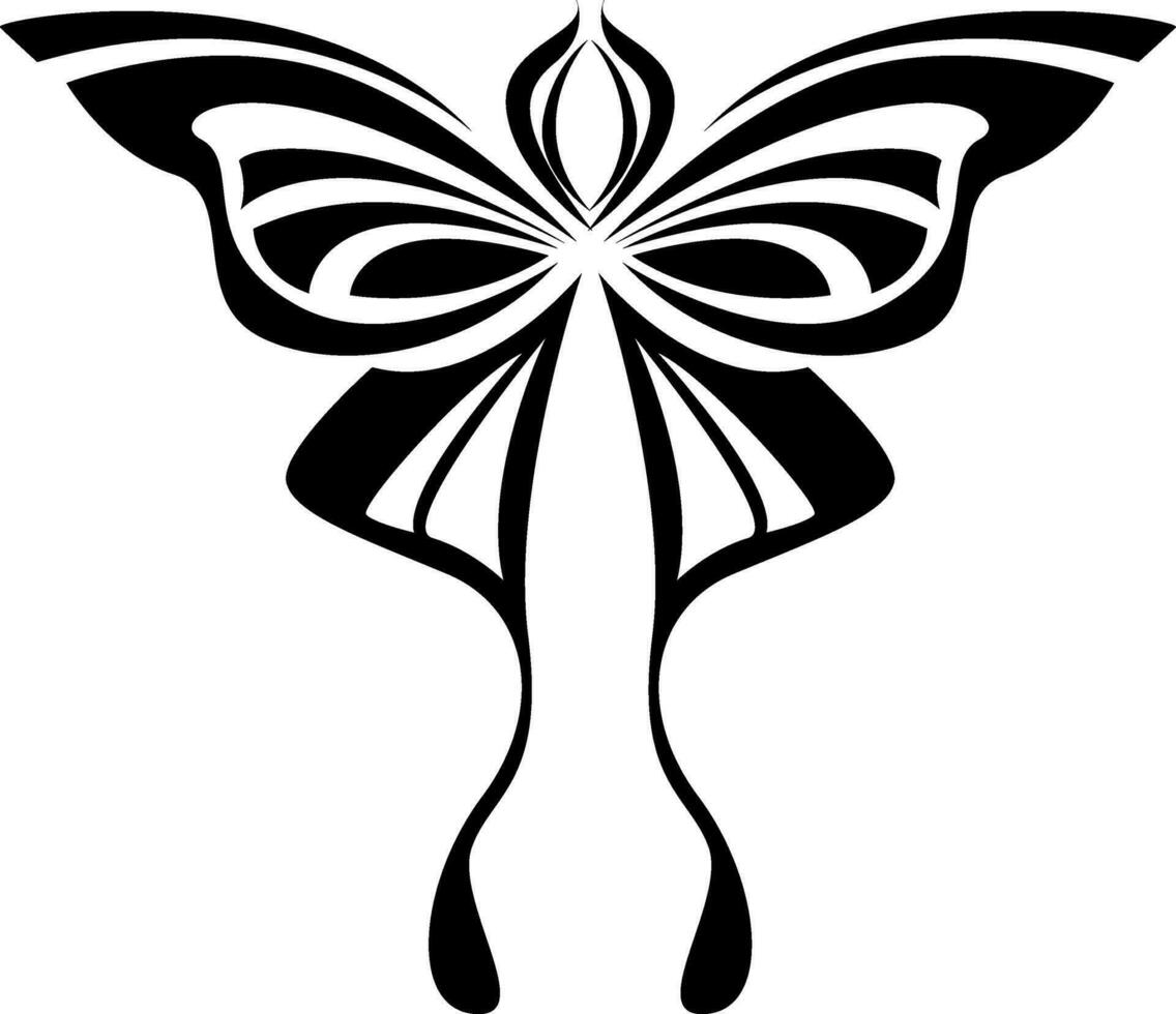vlinder insect tatoeëren, tatoeëren illustratie, vector Aan een wit achtergrond.