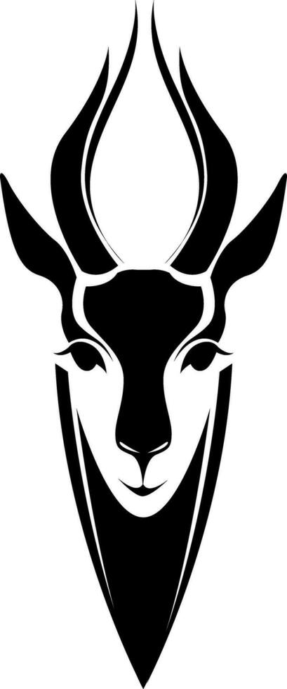 antilope gewei tatoeëren, tatoeëren illustratie, vector Aan een wit achtergrond.