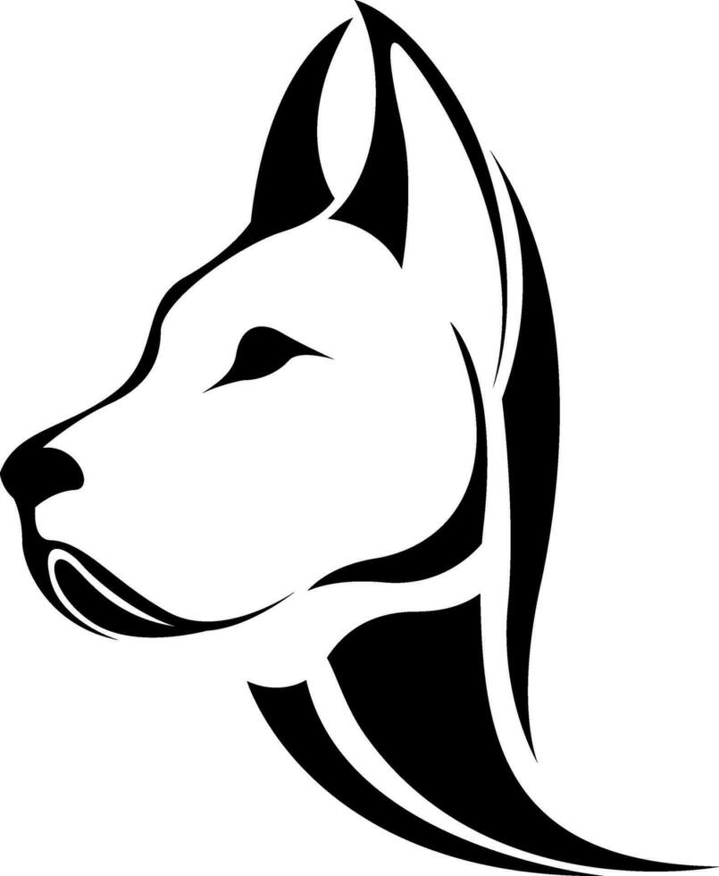 hond hoofd tatoeëren, tatoeëren illustratie, vector Aan een wit achtergrond.
