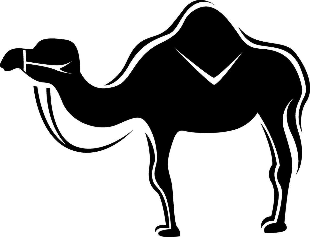 kameel tatoeëren, tatoeëren illustratie, vector Aan een wit achtergrond.