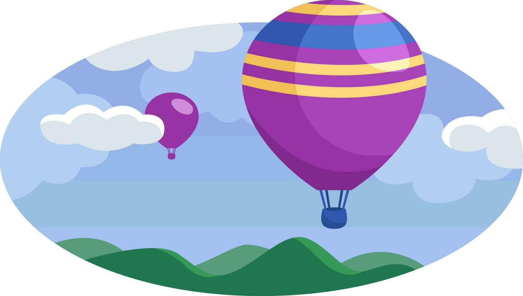 ballon in de lucht, illustratie, vector Aan een wit achtergrond.
