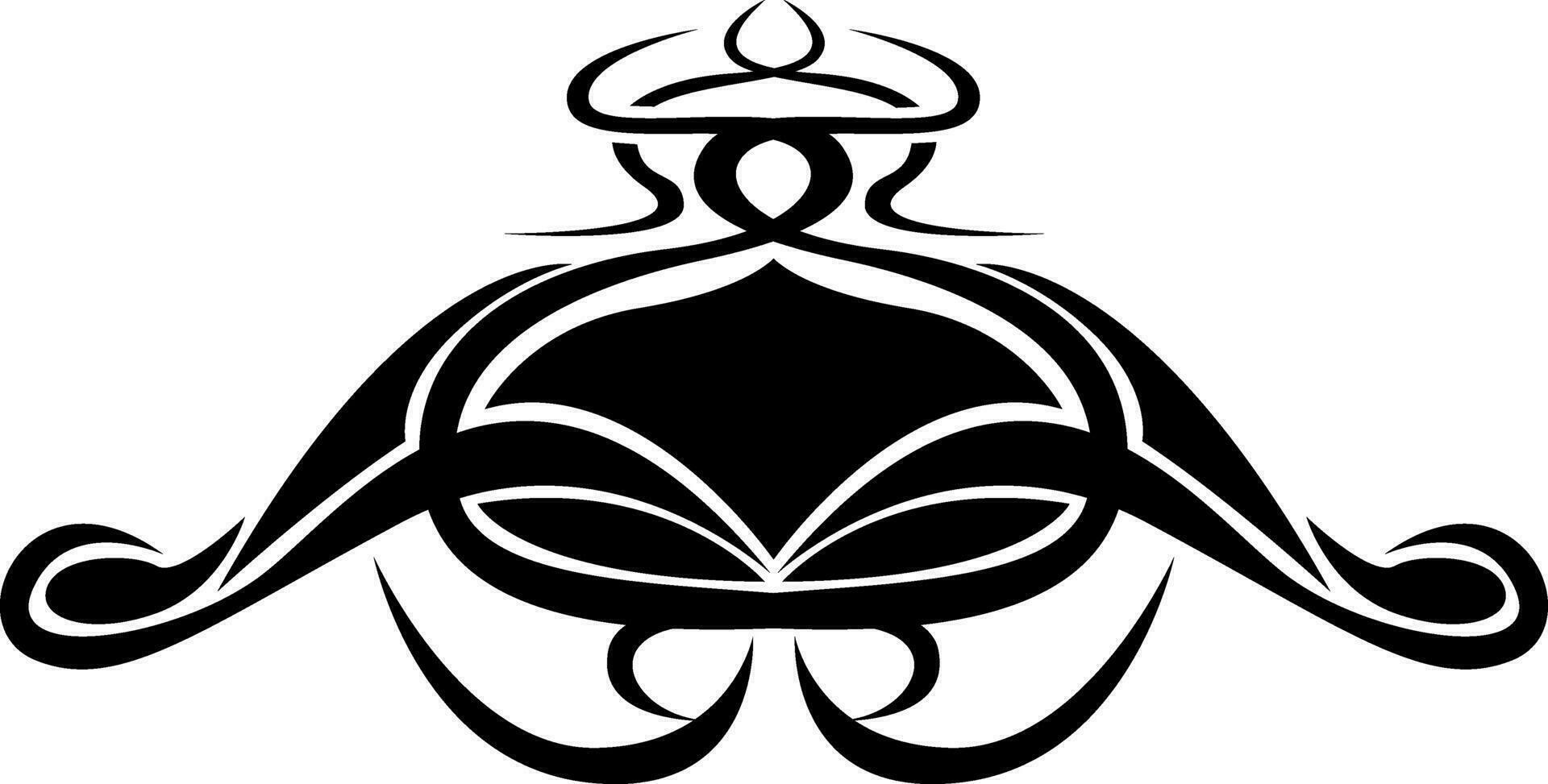 zwart lotus tatoeëren, tatoeëren illustratie, vector Aan een wit achtergrond.