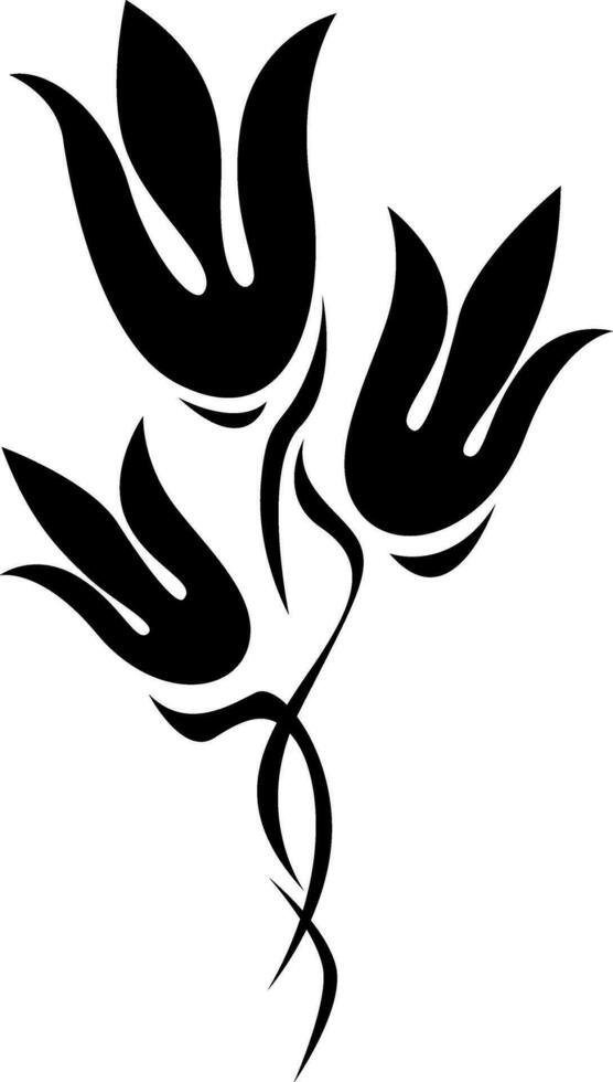 bloem tulp tatoeëren, tatoeëren illustratie, vector Aan een wit achtergrond.