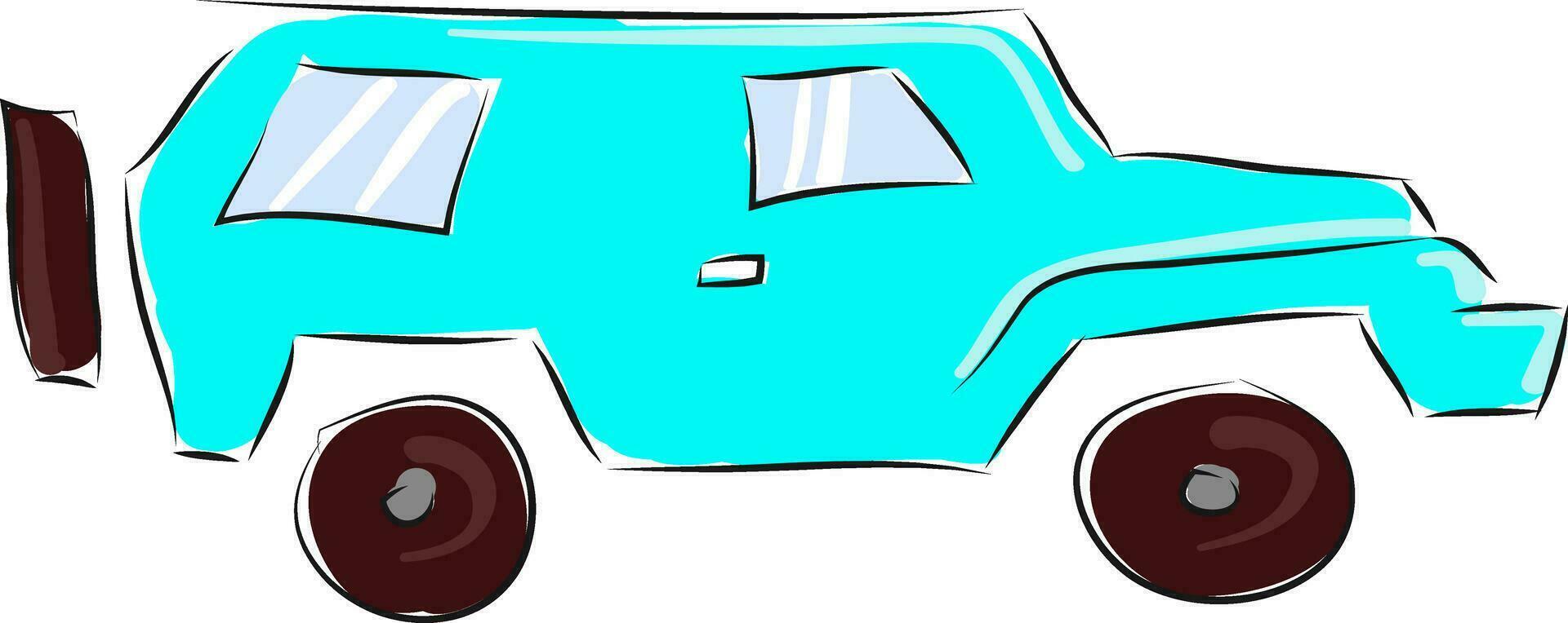 blauw jeep vector illustratie