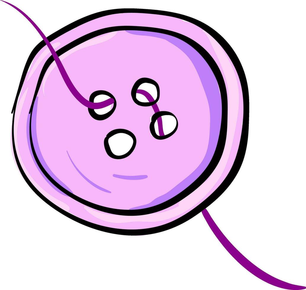 roze knop en draad vector illustratie