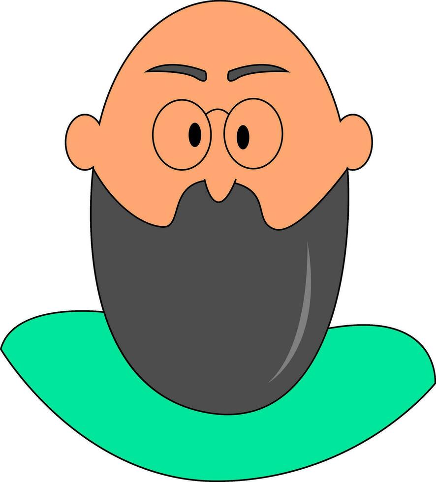 stoutmoedig Mens met baard en bril illustratie vector Aan wit achtergrond