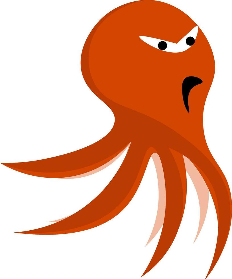 een boos Octopus vector of kleur illustratie