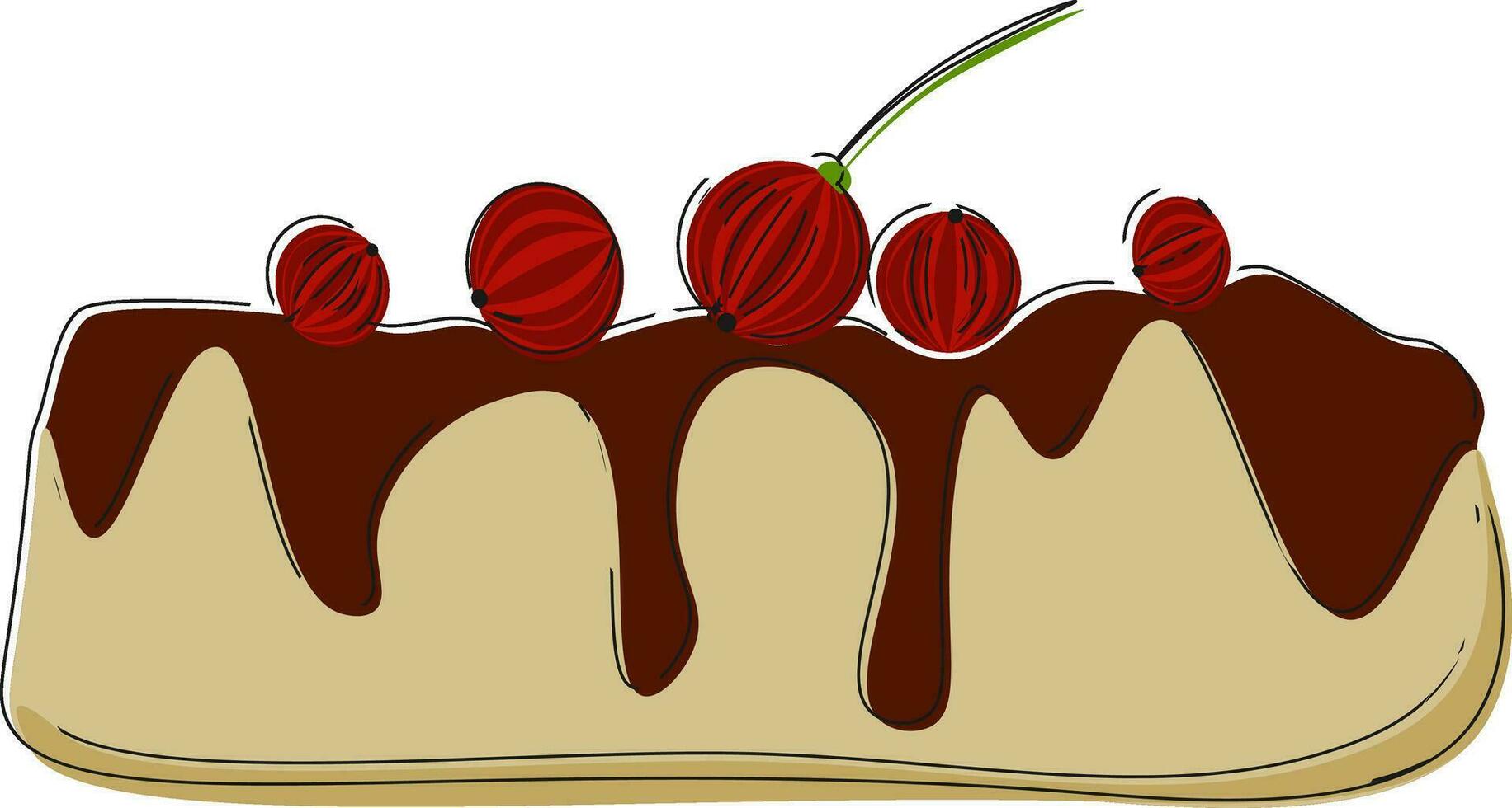 een koekje gegooid met Choco bes vector of kleur illustratie