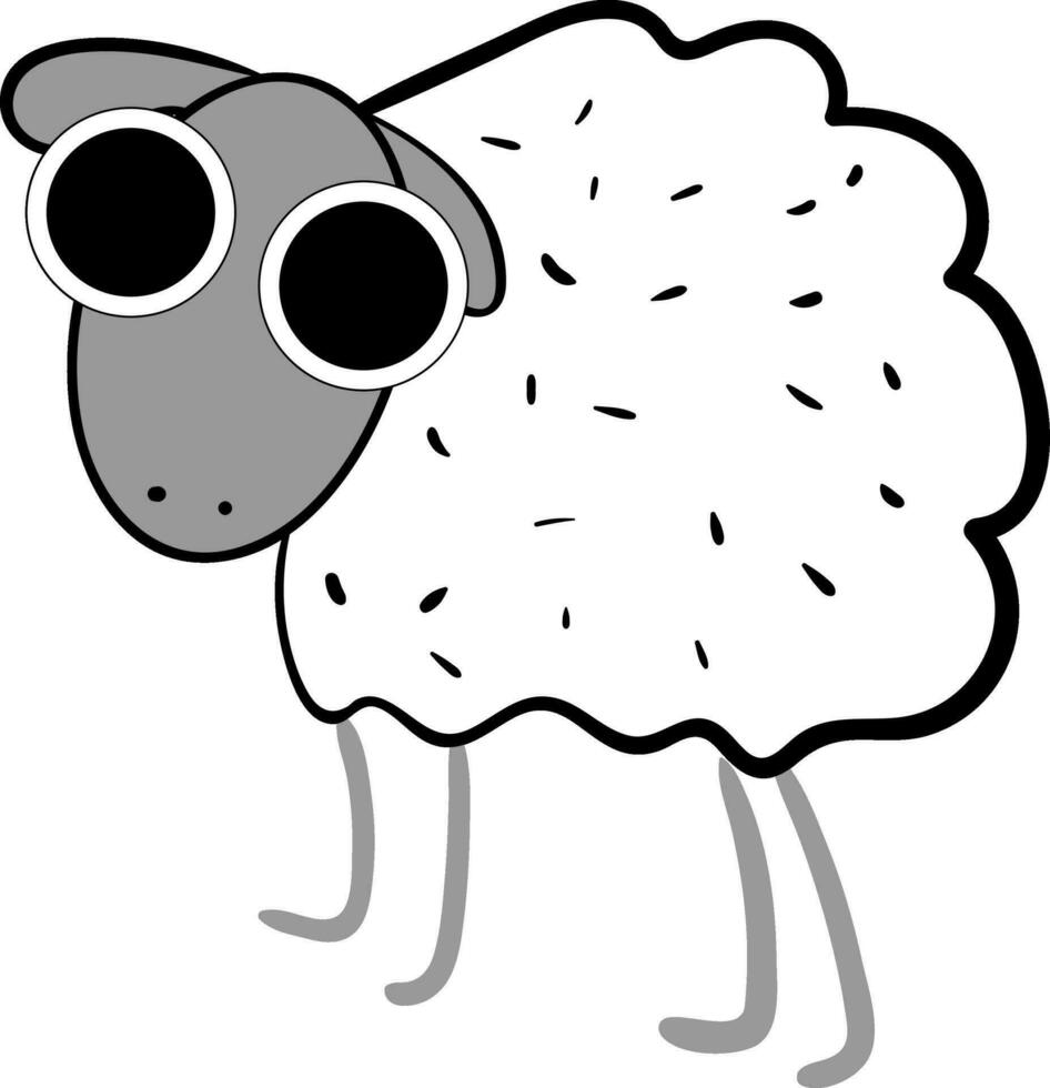 een schattig wit schapen vector of kleur illustratie