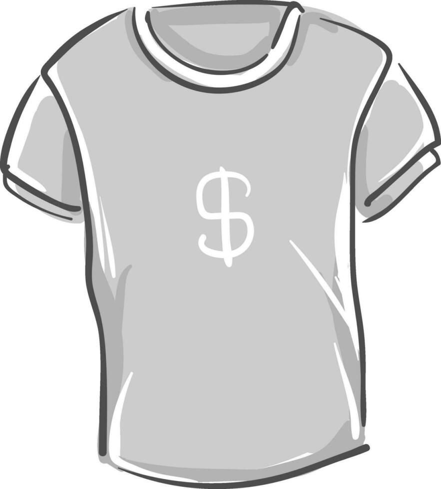 grijs t-shirt vector of kleur illustratie