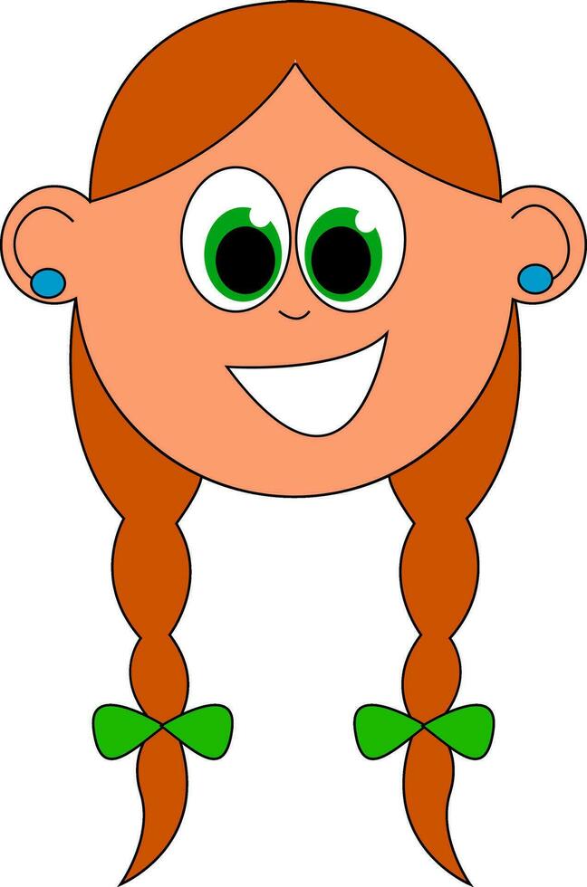 een meisje met diep groen ogen vector of kleur illustratie