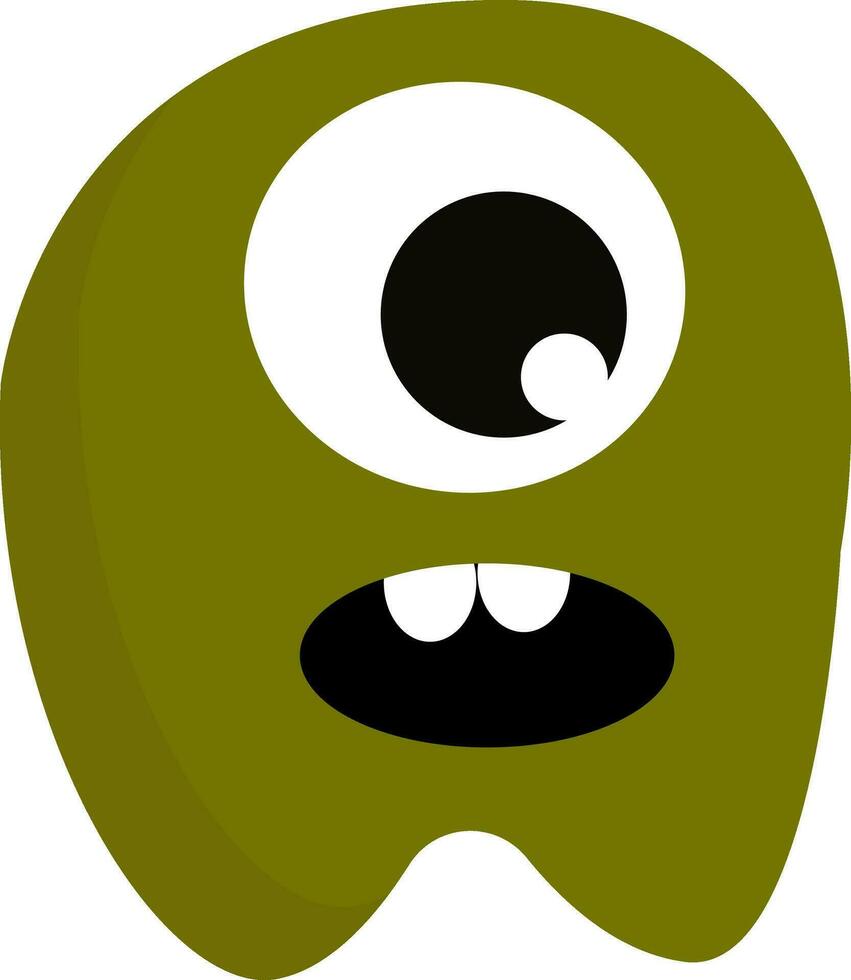 een groen monster met een oog vector of kleur illustratie