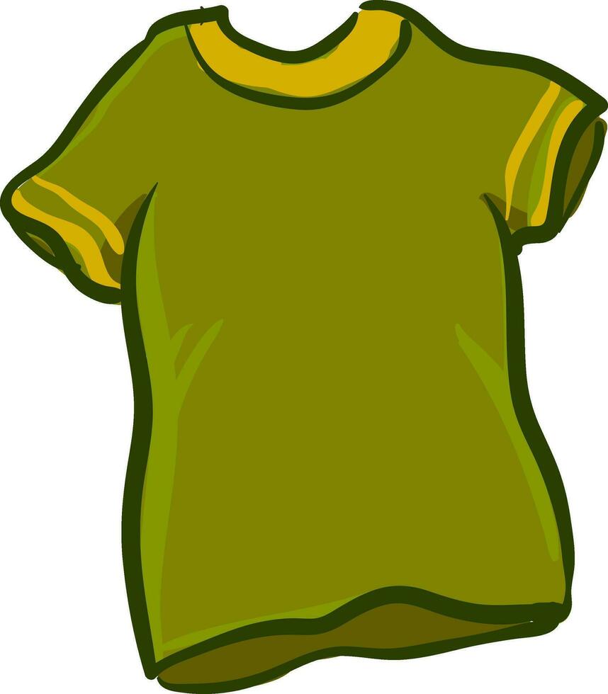 een comfortabel groen t-shirt vector of kleur illustratie