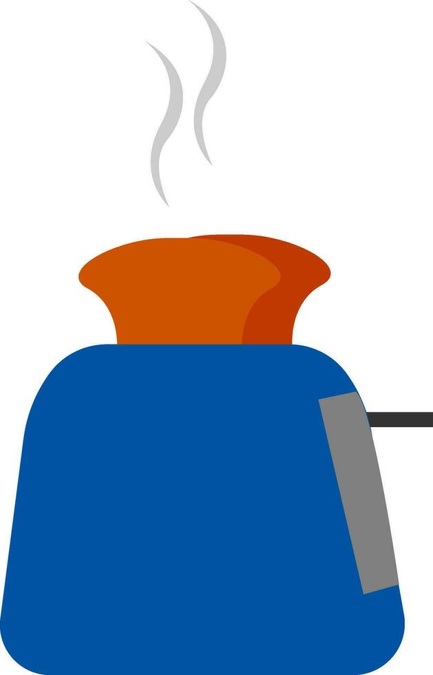 een werken blauw tosti apparaat vector of kleur illustratie