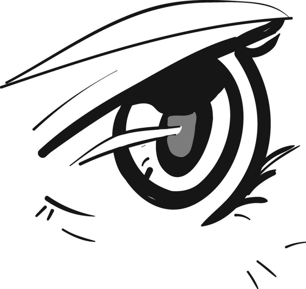 een anime oog, vector of kleur illustratie.