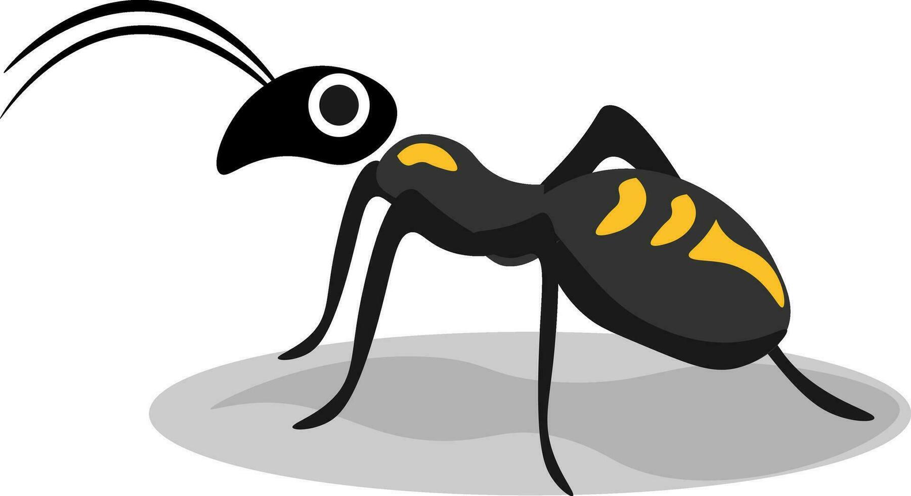 een mier met een breed oog, vector of kleur illustratie.