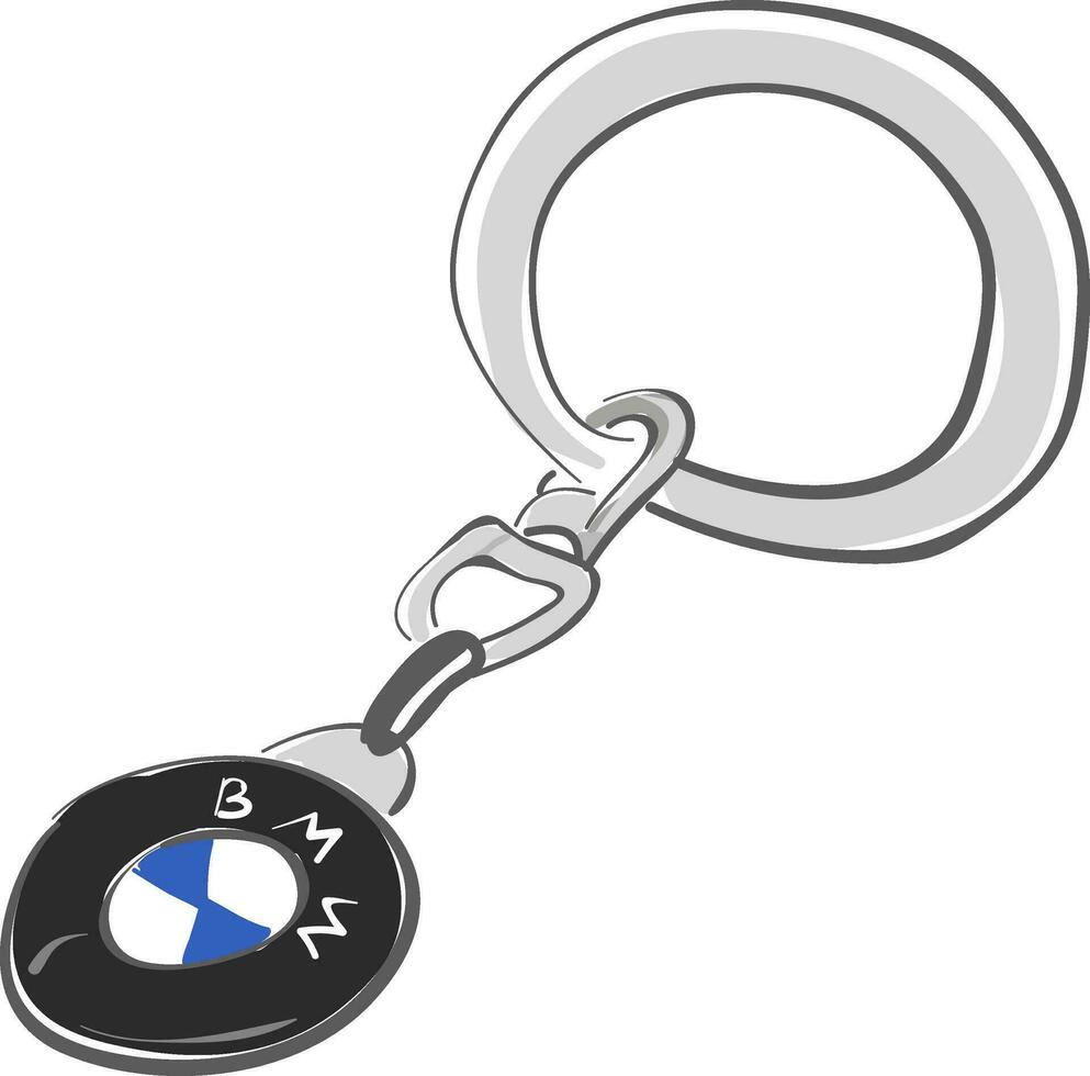BMW sleutelhanger, vector of kleur illustratie.