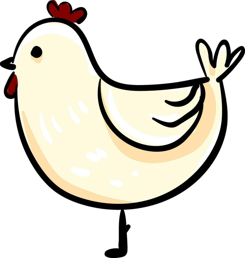 een kip, vector of kleur illustratie.