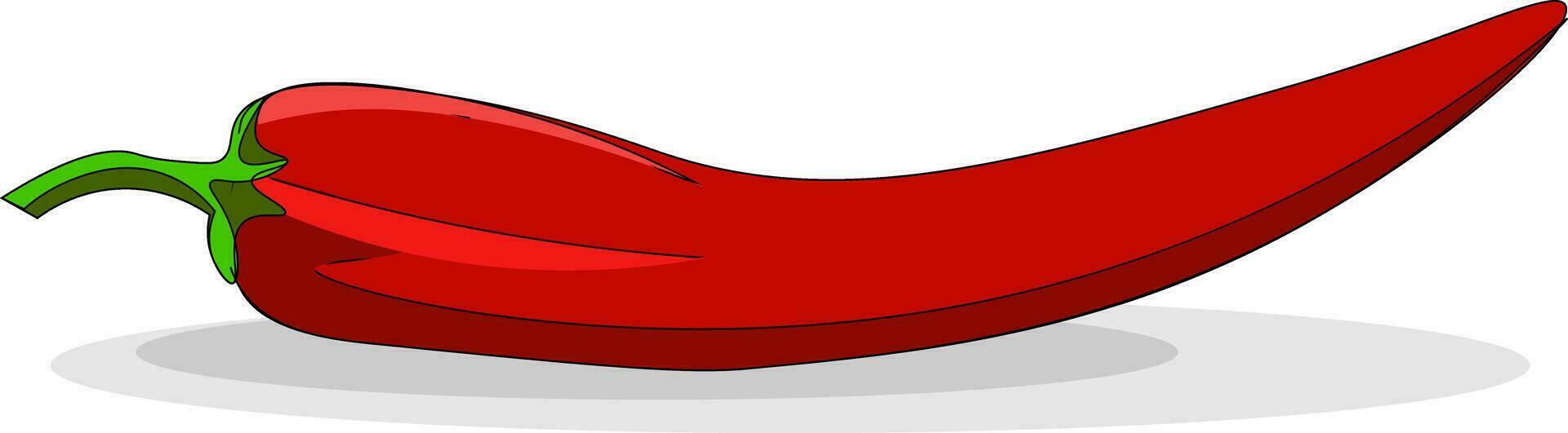 Chili peper, vector of kleur illustratie.