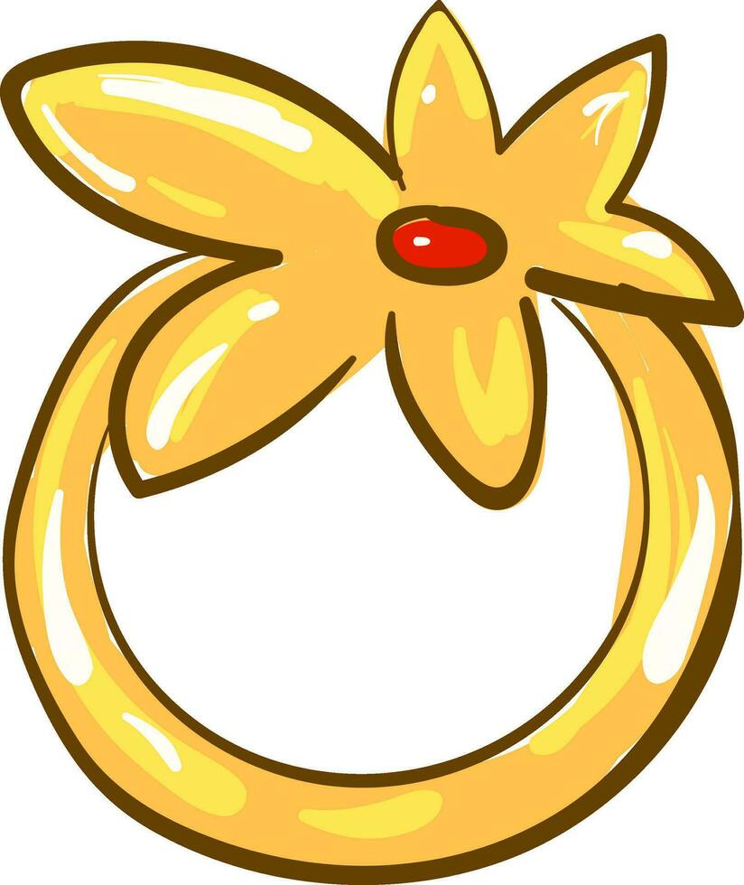 bloem 2 ring, vector of kleur illustratie.