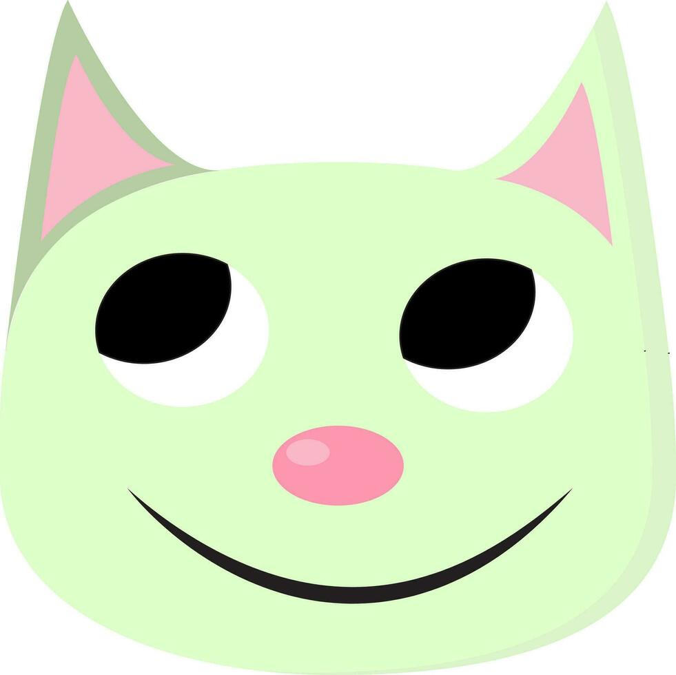 groen kat, vector of kleur illustratie.