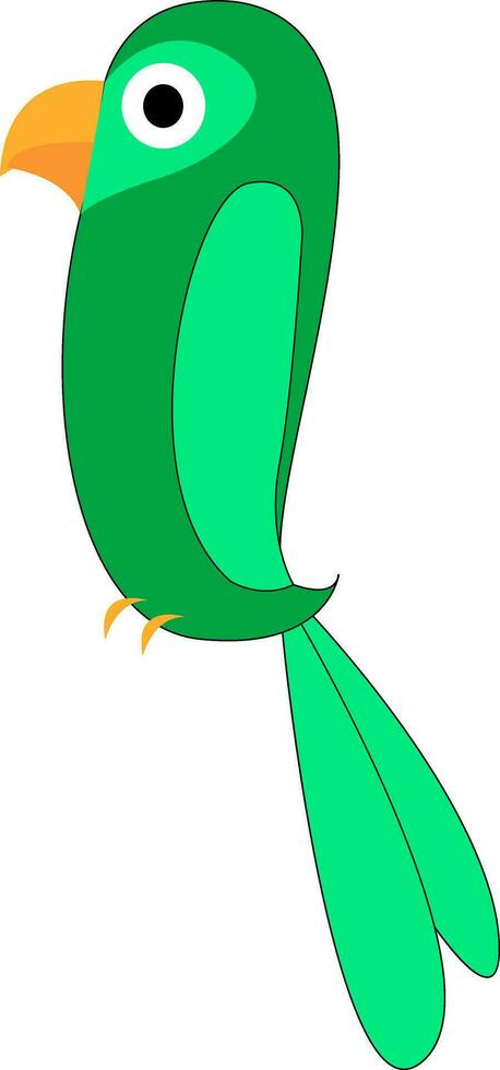 groen papegaai, vector of kleur illustratie.