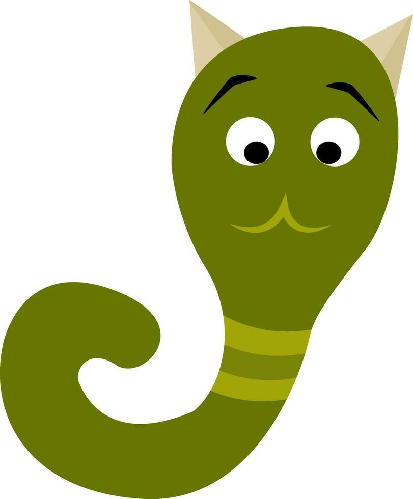 groen monster Leuk vinden een slang, vector of kleur illustratie.