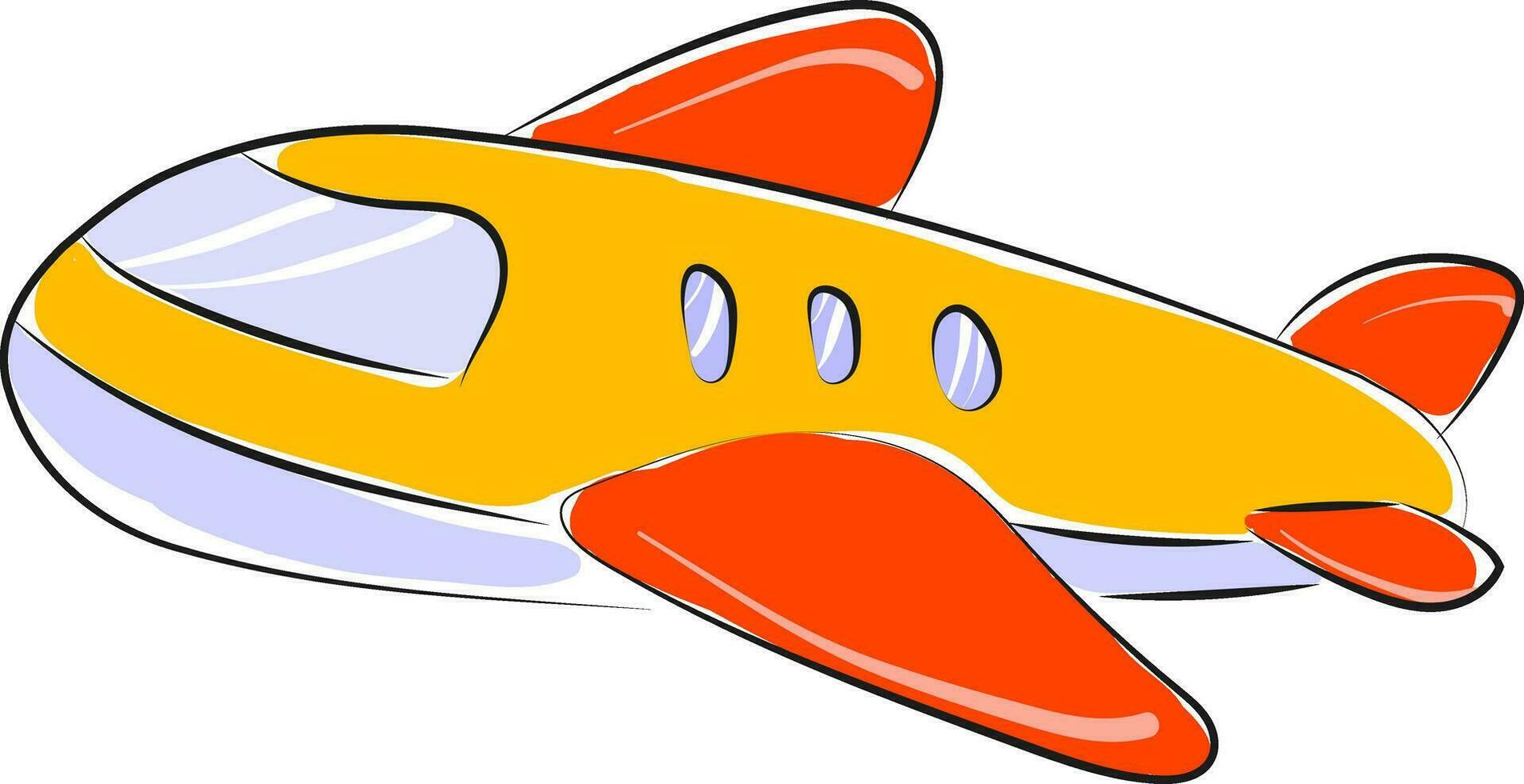 oranje vlak, vector of kleur illustratie.