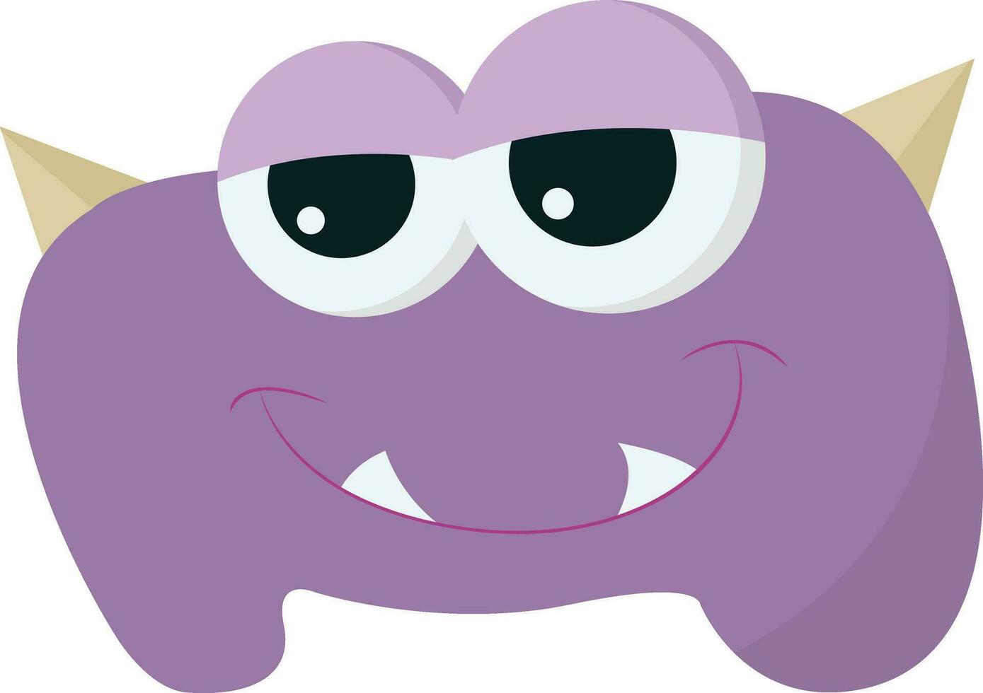 Purper glimlachen monster, vector of kleur illustratie.