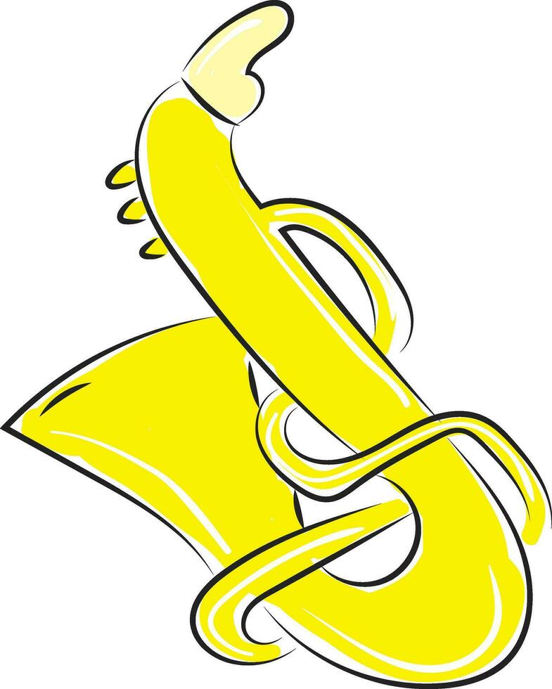 saxofoon voor muziek, vector of kleur illustratie.