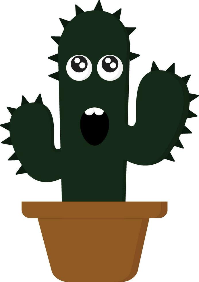schreeuwen cactus, vector of kleur illustratie.