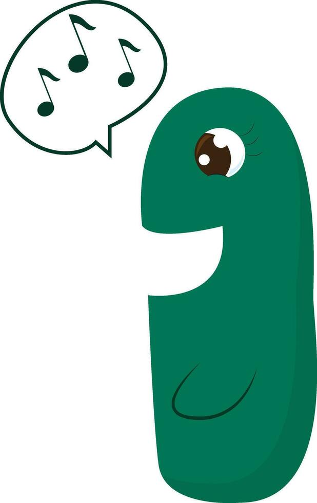 het zingen monster, vector of kleur illustratie.