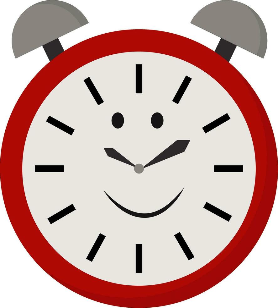 emoji van een gelukkig tweeling klok ontwerp analoog alarm klok vector of kleur illustratie