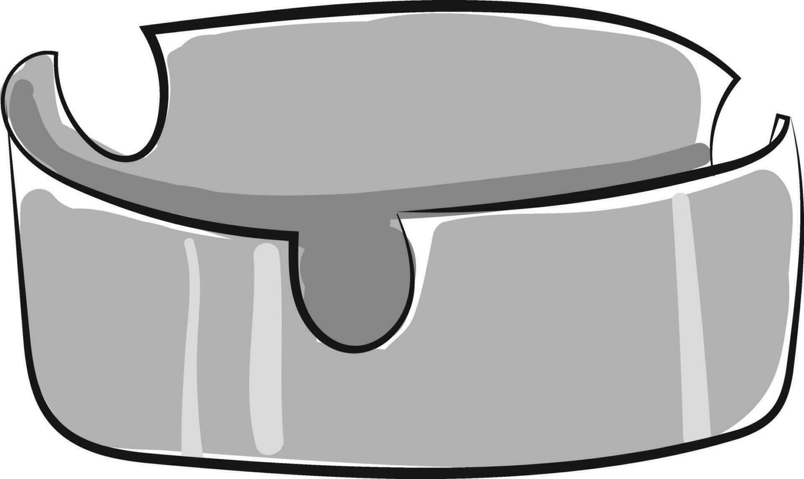 een grijs gekleurde asbakje vector of kleur illustratie