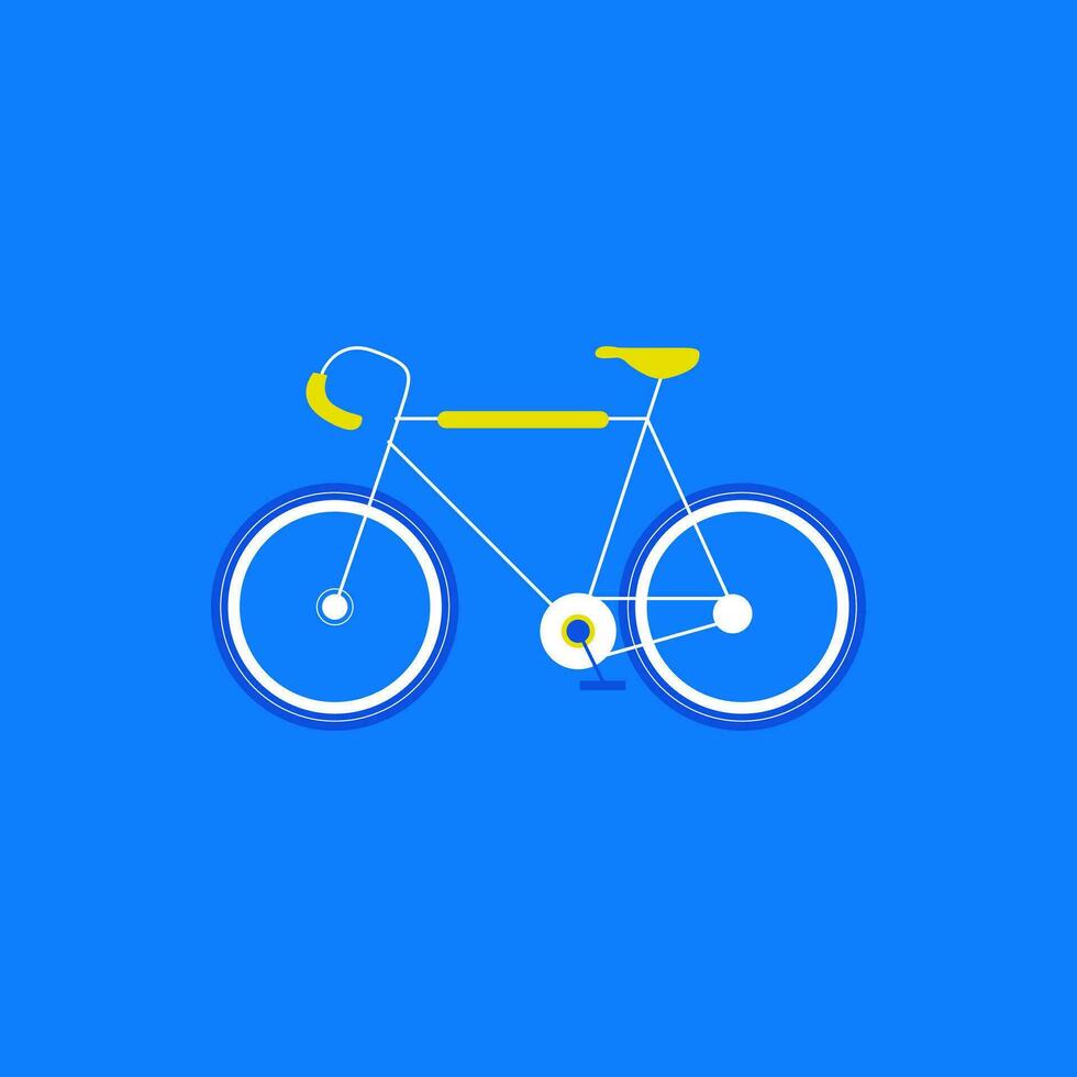 portret van een fiets over- blauw achtergrond vector of kleur illustratie