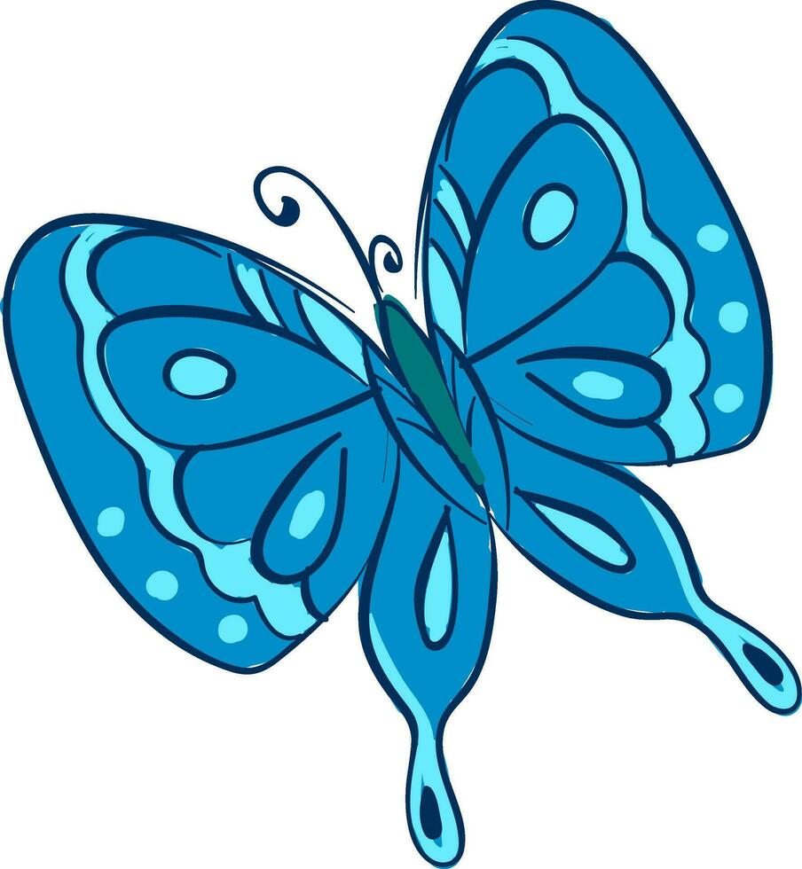 clip art van een blauw vlinder vector of kleur illustratie