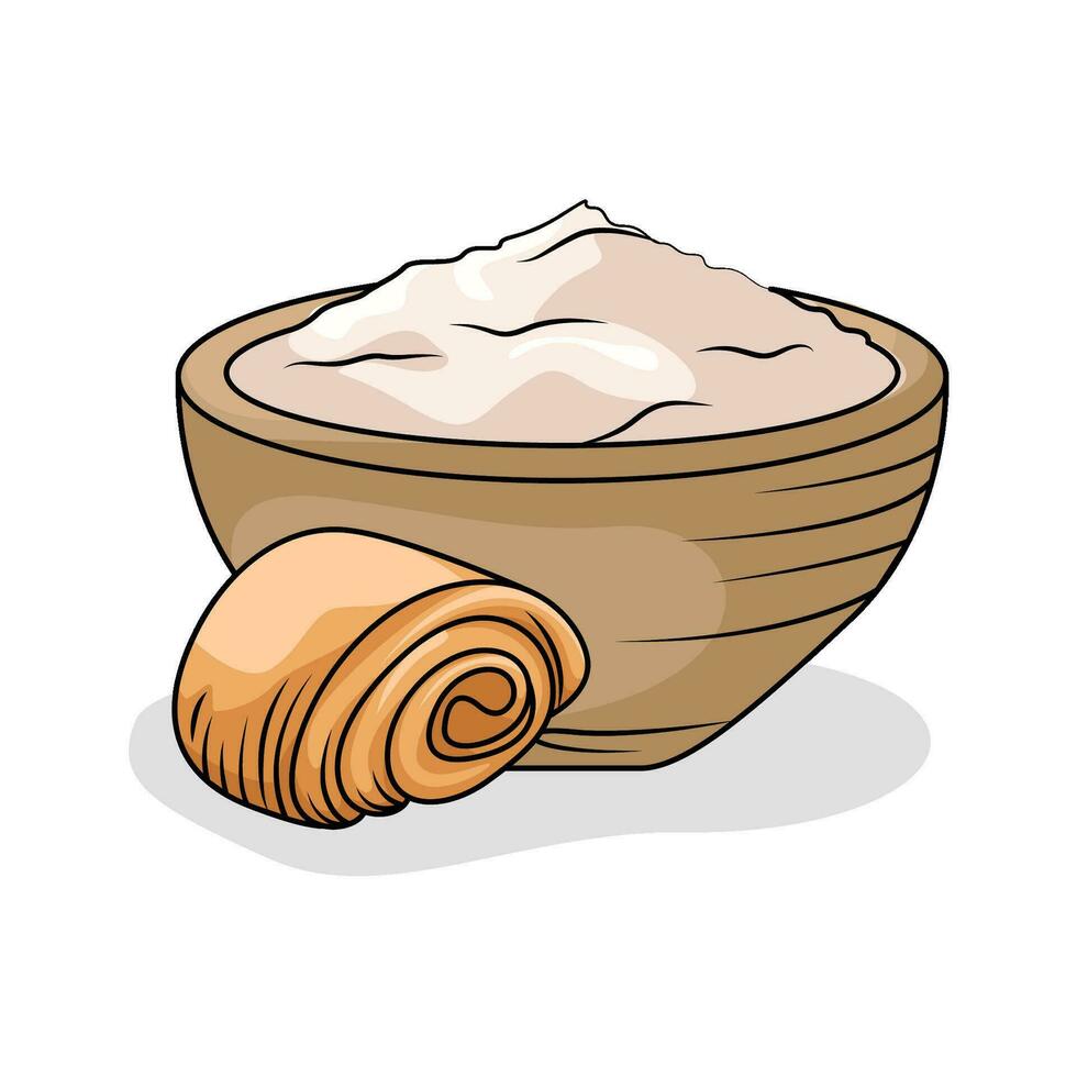 meel brood met gebakje illustratie vector