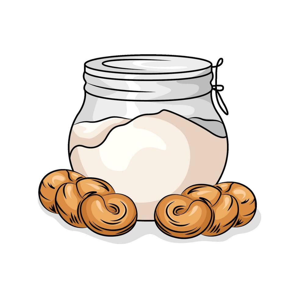 meel brood met gebakje illustratie vector