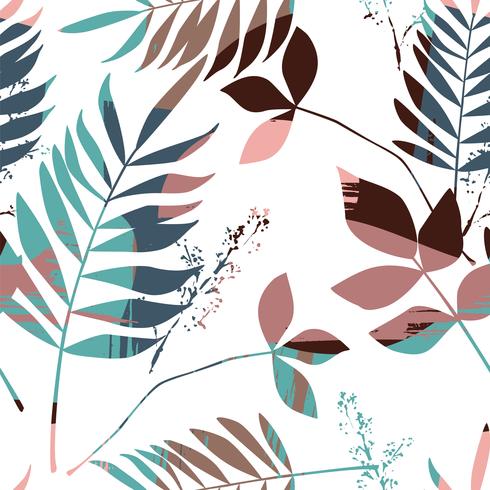 Abstract floral naadloze patroon met trendy hand getrokken texturen. vector